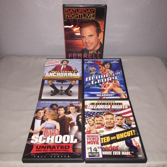 Dvd Will Ferrell Snl / Anchorman / Blades Of Glory / Old School Talladega Nights - Picture 1 of 8